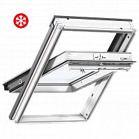 Мансардне вікно Velux PREMIUM GGL 2066 ручка зв. дер/біле покр. 2к криптон FK04 66х98