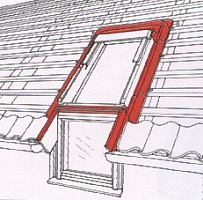 Комір для плаского покрівельного матеріалу EFS 0012 Velux розмір MK04 78х98 (0,47м2)